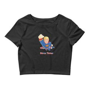 Super Donald Trump USA Women’s Crop Tee